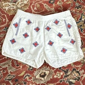 J Crew white embroidered shorts.  Size small